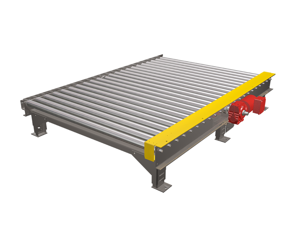 Transportador al final de la línea de paletizado - sistema de transporte automatizado. La solución constructiva se definirá en función de las especificaciones de la aplicación.